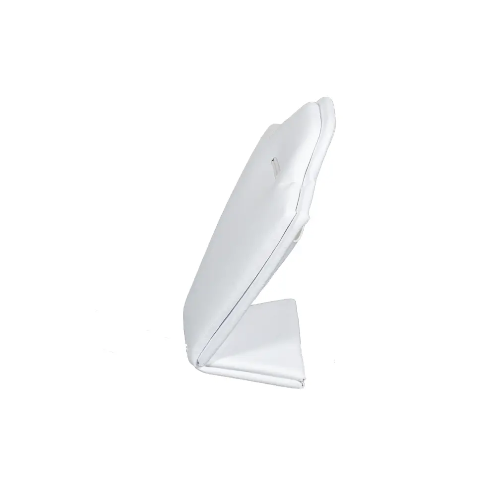 necklace stand leatherette small white side view PNS81S