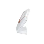 necklace stand leatherette small white side view with necklace PNS81S