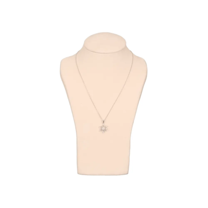 Jewelry Necklace Stand small Beige velvet front with necklace NS83S