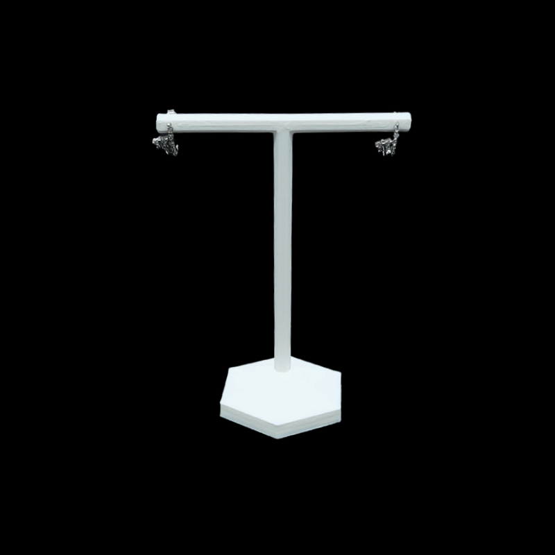 white hexagonal base earring holder-1