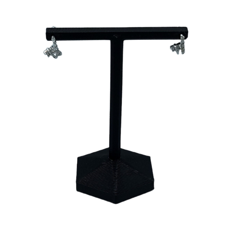 PLER80SBL Black Small Hexagonal Base Earring Stand-2 Black Large Hexagonal Base Earring Stand-12
