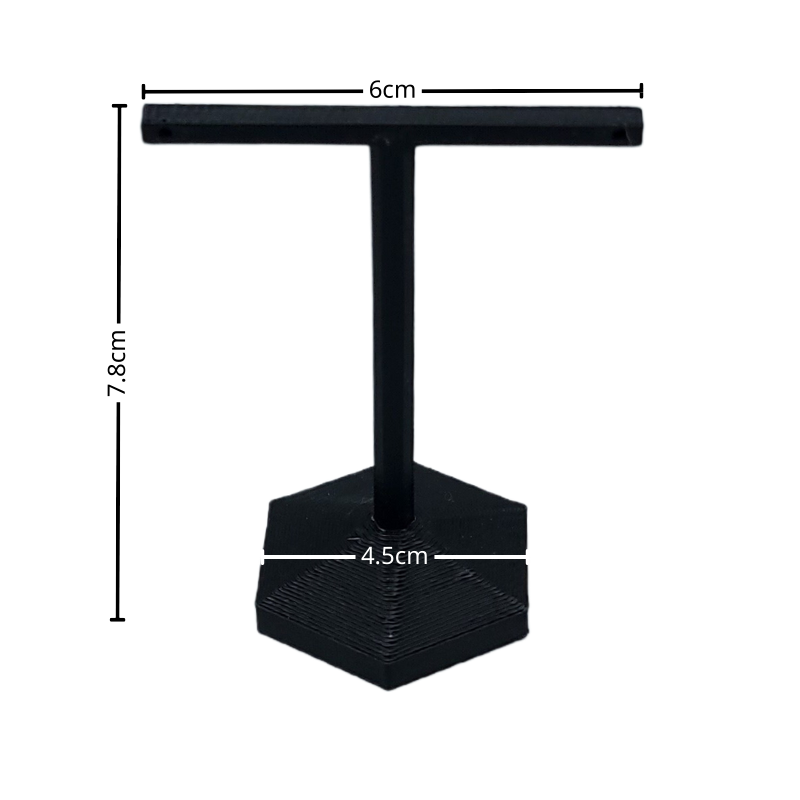 PLER80SBL Black Small Hexagonal Base Earring Stand-6 Black Large Hexagonal Base Earring Stand-8