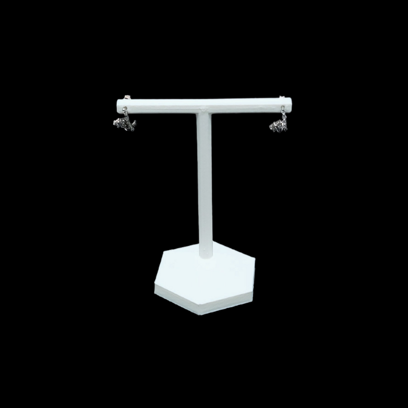 white hexagonal base earring holder-14