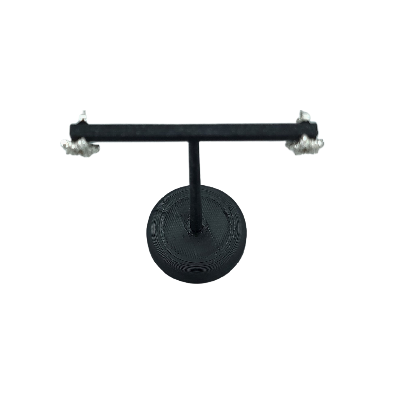 black large round base earring