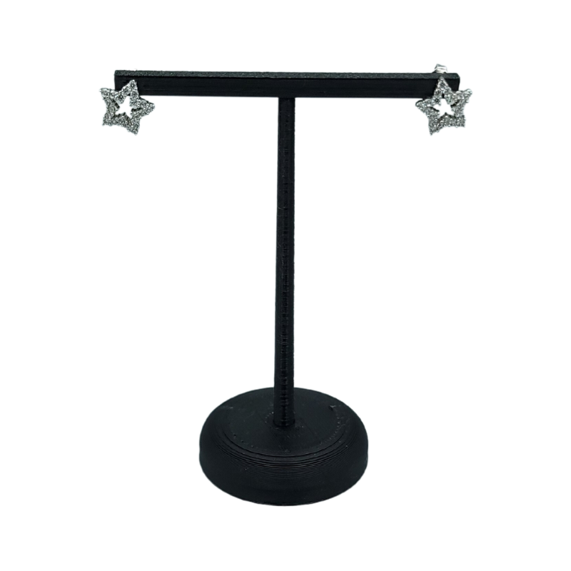 black large round base earring