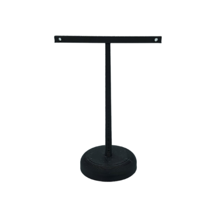 black large round base earring