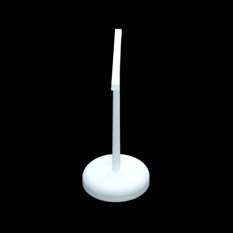 white 3d print round base earring stand