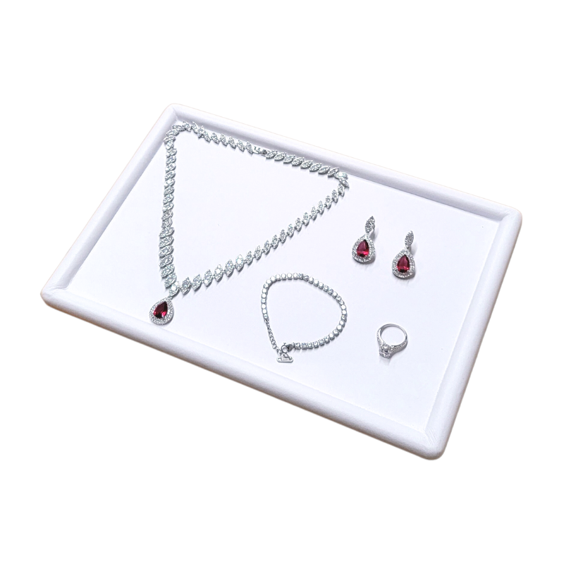 730I-L White plain tray-4 jewellery display tray -white