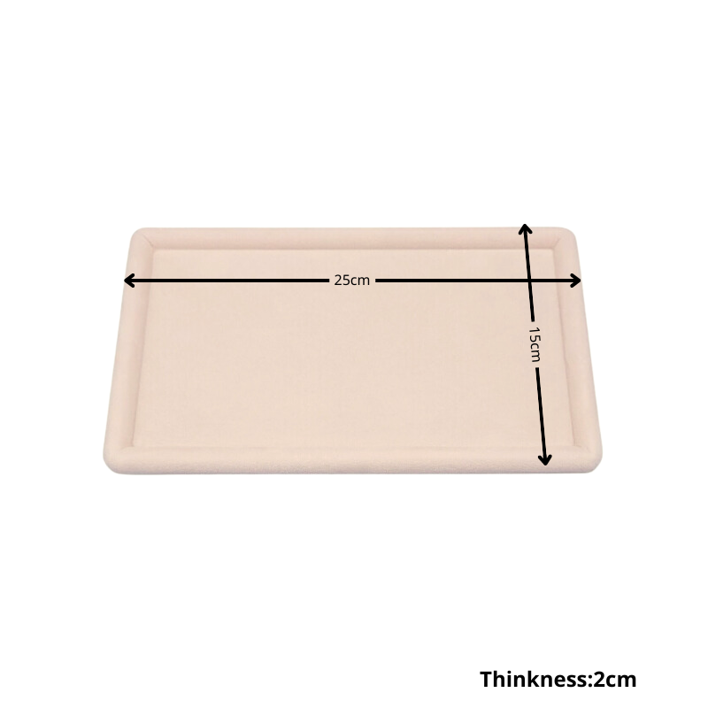 730IM begie tray-5 Jewellery display tray rounded corners (beige)