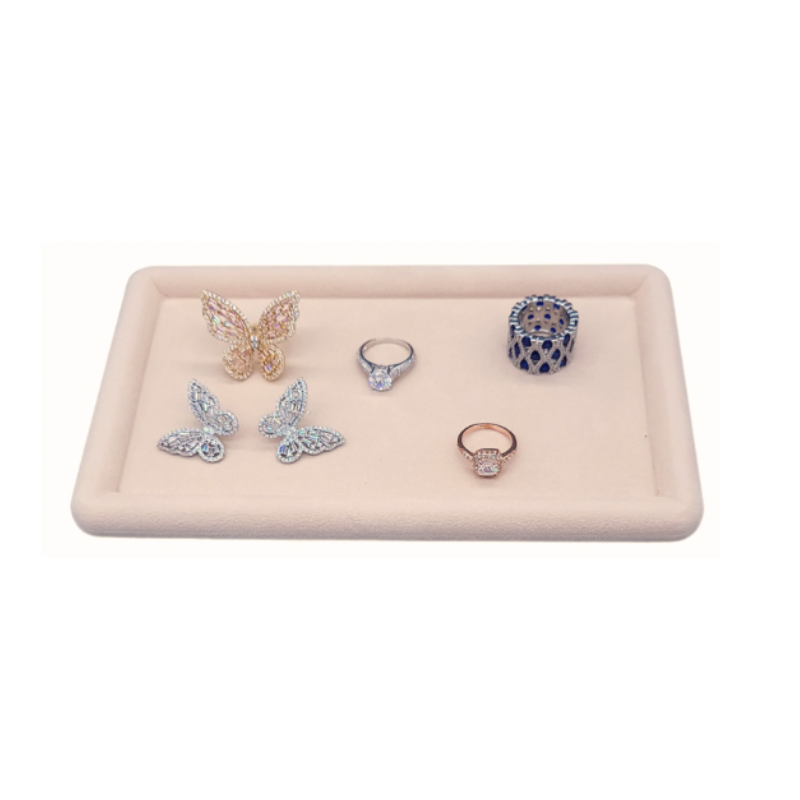 730IS begie tray-2 Jewellery display tray rounded corners (beige)