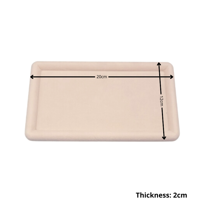 730IS begie tray-4 Jewellery display tray rounded corners (beige)