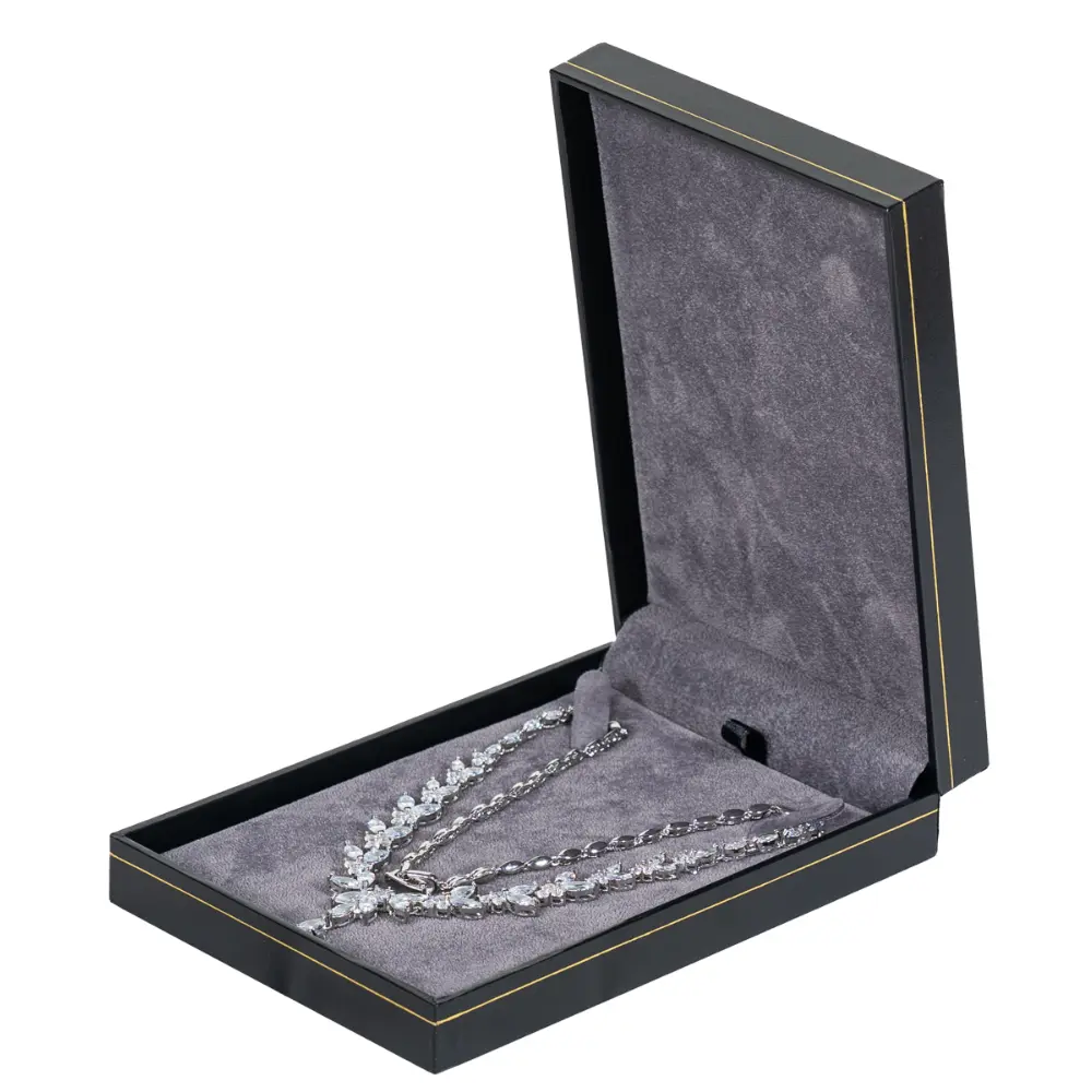 BXN82BL-Necklace-Gift-Box-black-with-necklace-side Necklace-Gift-Box-black-with-necklace-side