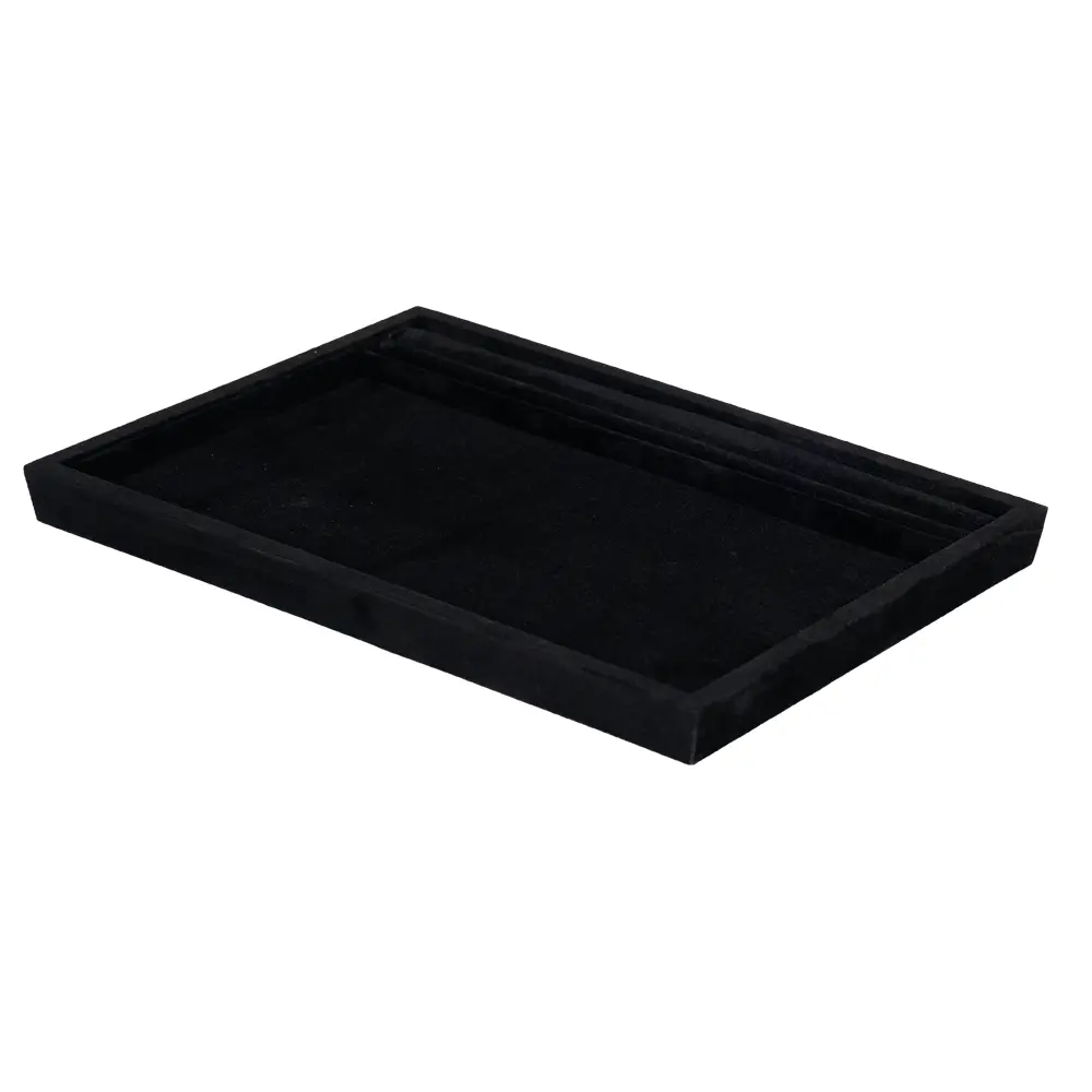 Jewellery Velvet Tray black side view TRAV83