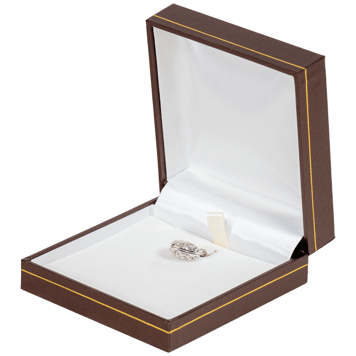 necklace box jewellery box necklace brown - display with pendant side