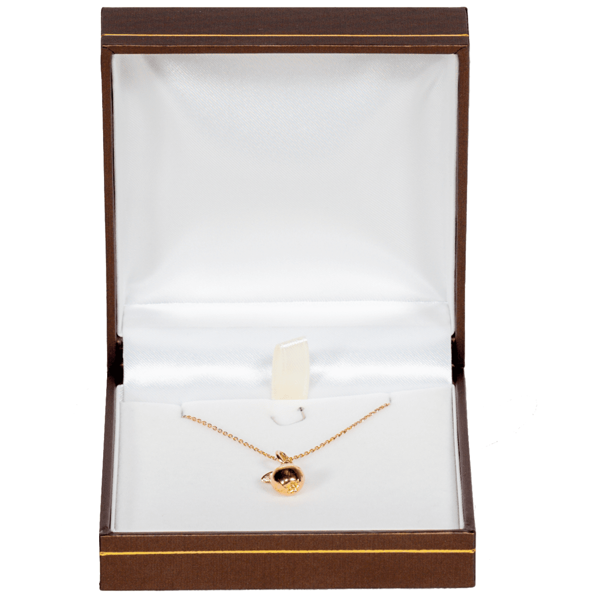 necklace box jewellery box necklace brown - display with necklace front