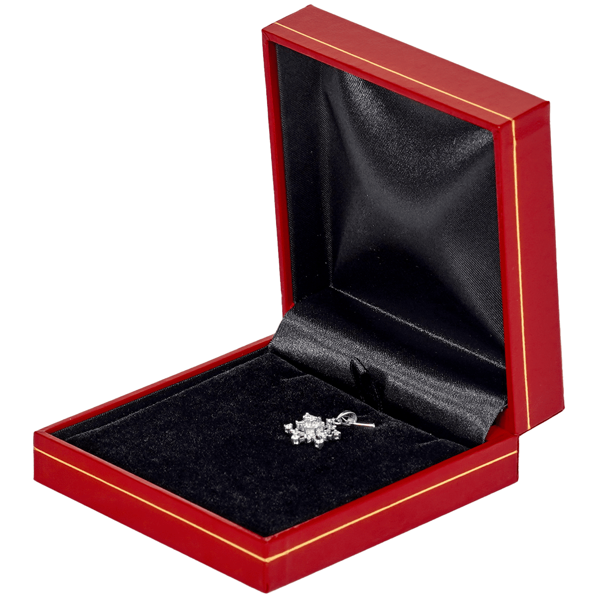 necklace box jewellery box necklace red - display with pendant side