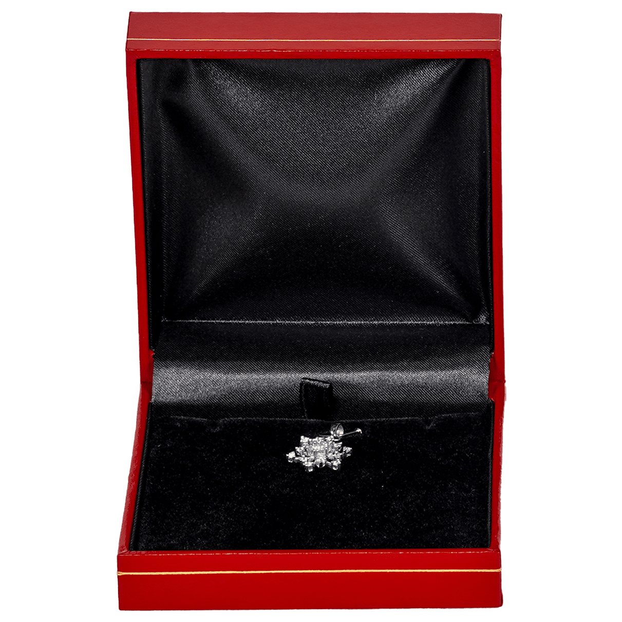 necklace box jewellery box necklace red - display with pendant front