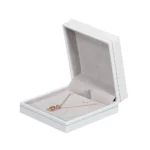 necklace box large white paper open side view with jewellery BXP82LWH