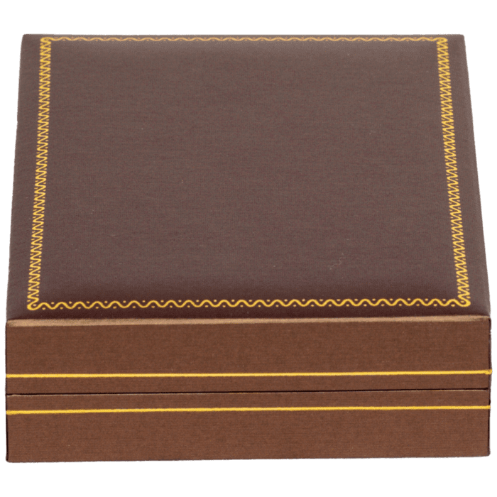 necklace gift box custom jewellery packaging brown - close front