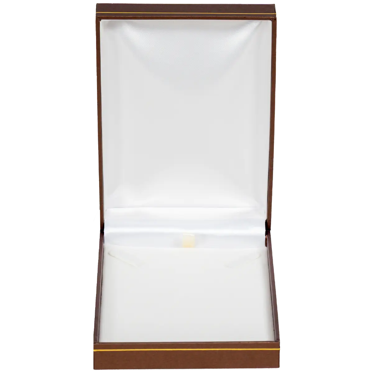 necklace gift box custom jewellery packaging brown - open front
