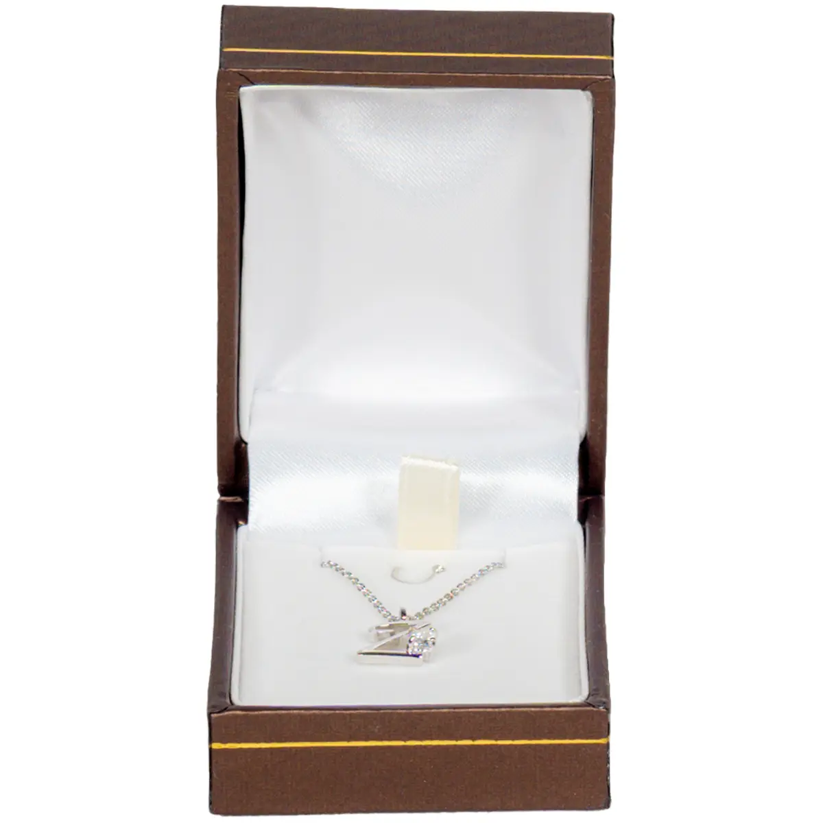 necklace-packaging-small-necklace-box-brown-BXP84-7 necklace packaging small necklace box brown BXP84 - display with necklace front