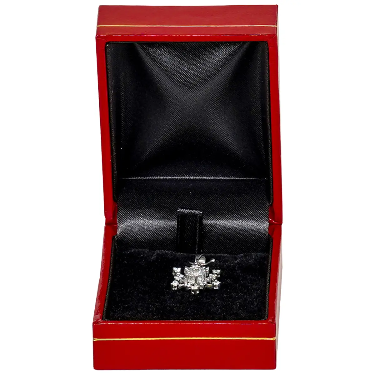 necklace packaging small necklace box red BXP84 - display with pendant front