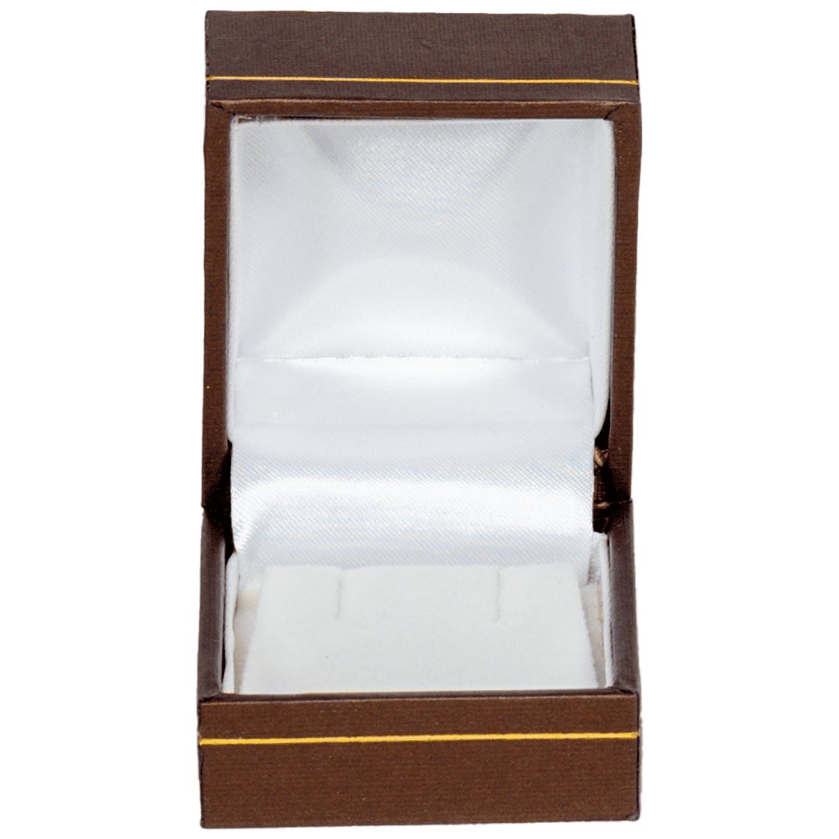 small earring box brown leather look paper jewellery box AU - open front