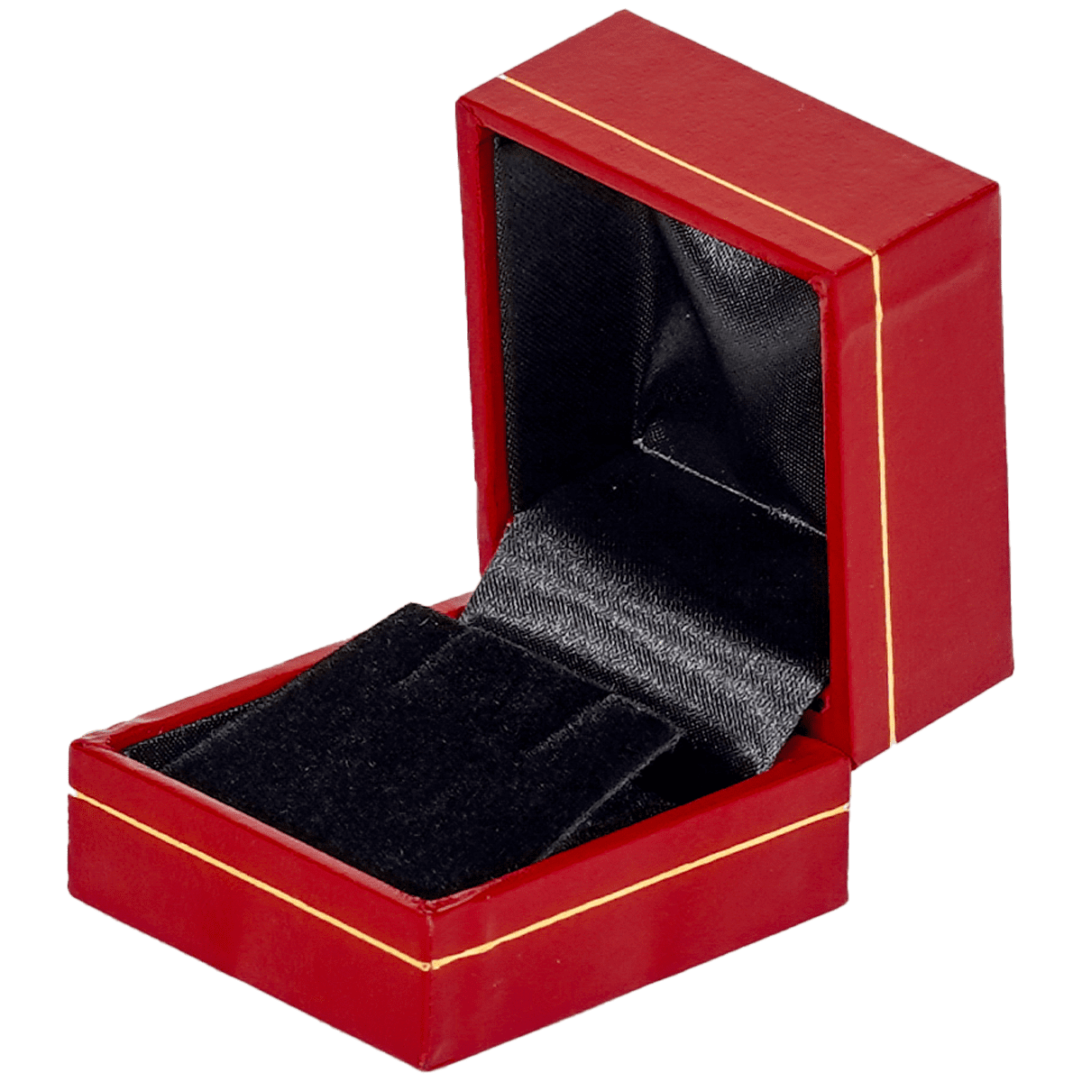 small earring box red leather look paper jewellery box AU - open side