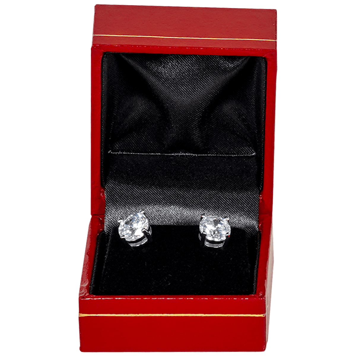 small earring box red leather look paper jewellery box AU - display with ring front