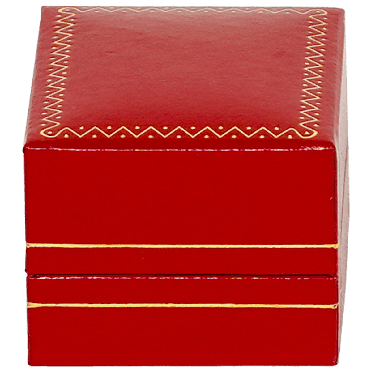 small earring box red leather look paper jewellery box AU - close front