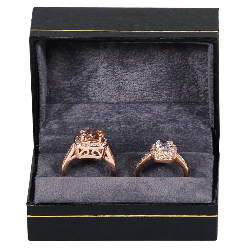 BXR87BL-Double-Ring-Box-black-with-ring-front Double-Ring-Box-black-with-ring-front