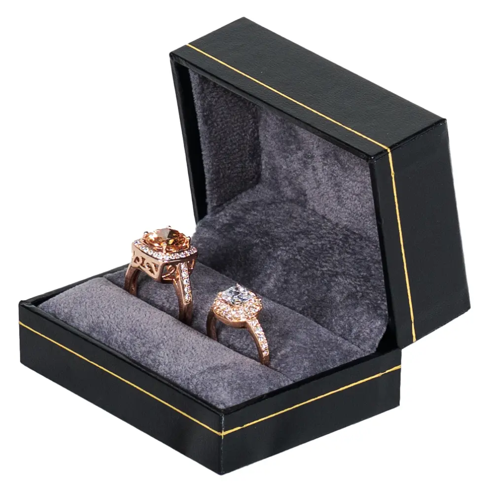 BXR87BL-Double-Ring-Box-black-with-ring-side Double-Ring-Box-black-with-ring-side