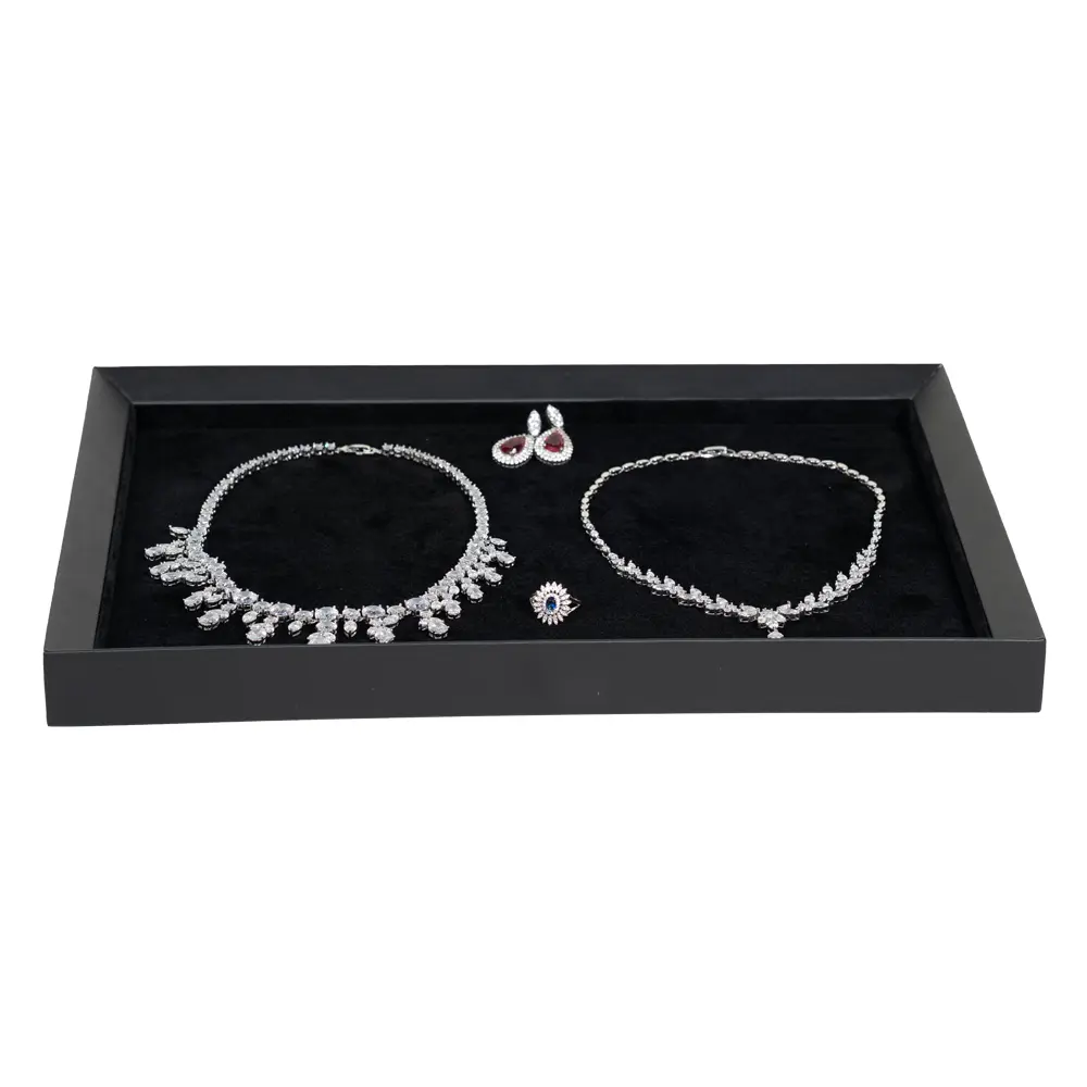 Large Jewellery tray front view with jewellery TRAV82