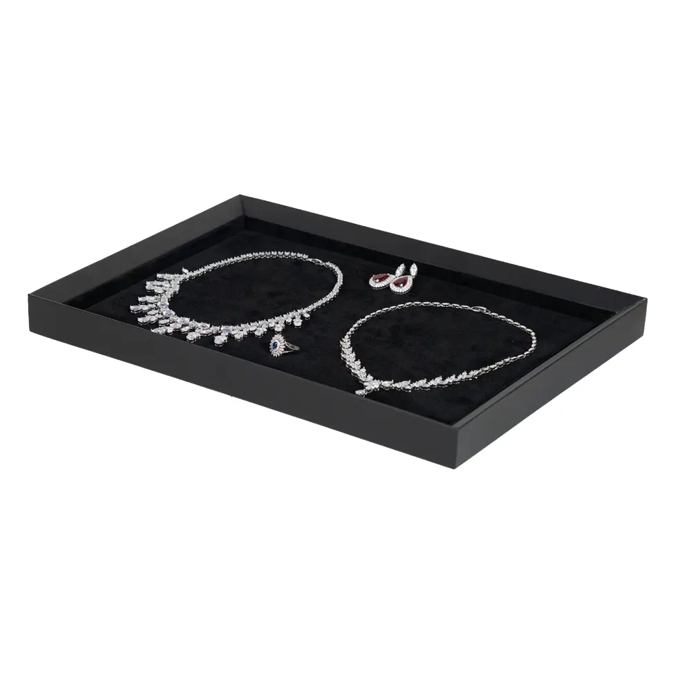 Large Jewellery Tray side view with jewellery TRAV82