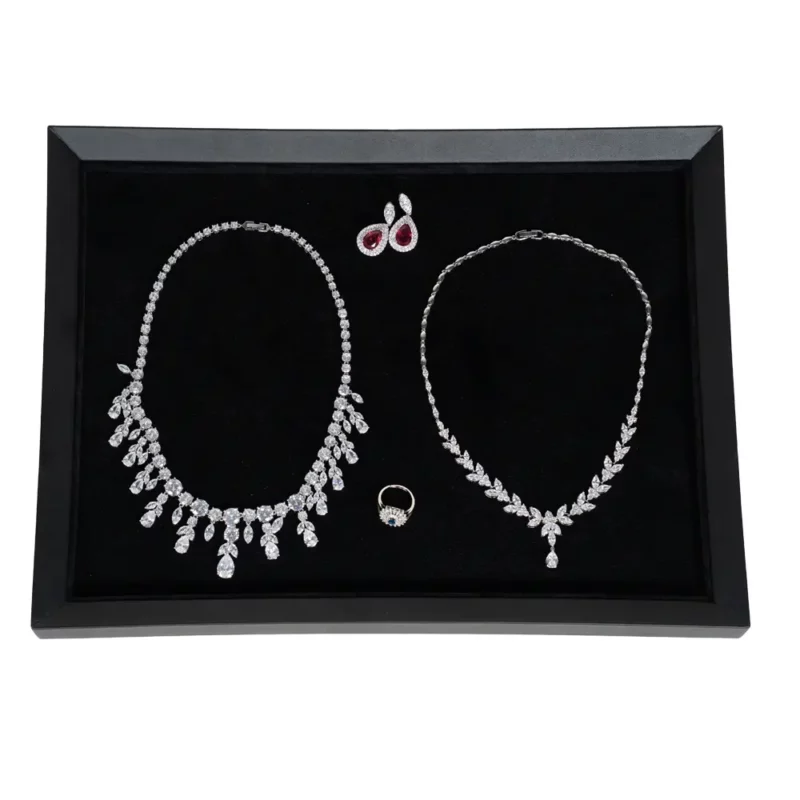 Large Jewellery Tray standup front view with jewellery-TRAV82