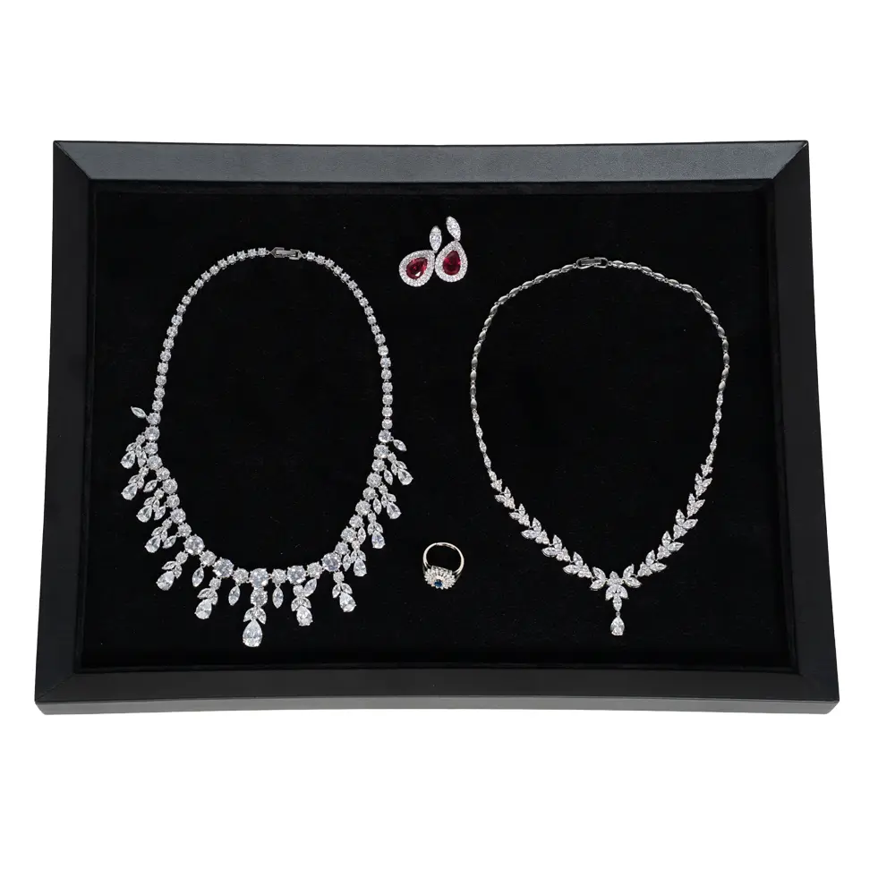 Large Jewellery Tray standup front view with jewellery-TRAV82