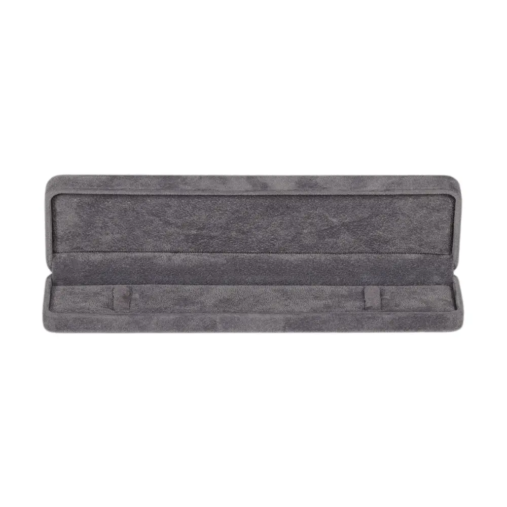 bracelet box velvet dark grey open front view BXB81DGR