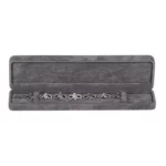 bracelet box velvet dark grey open front view with bracelet BXB81DGR