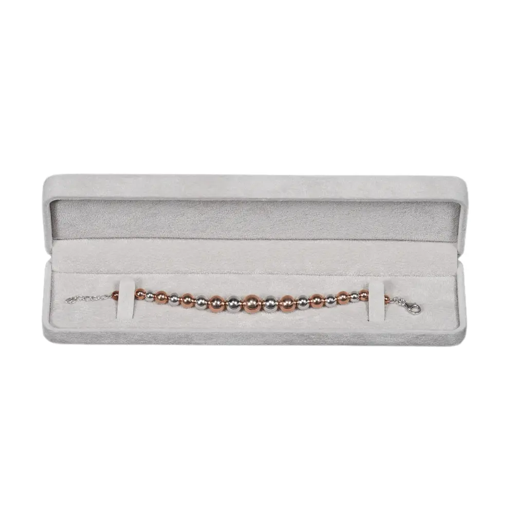 bracelet box velvet grey front view with bracelet BXB81RB