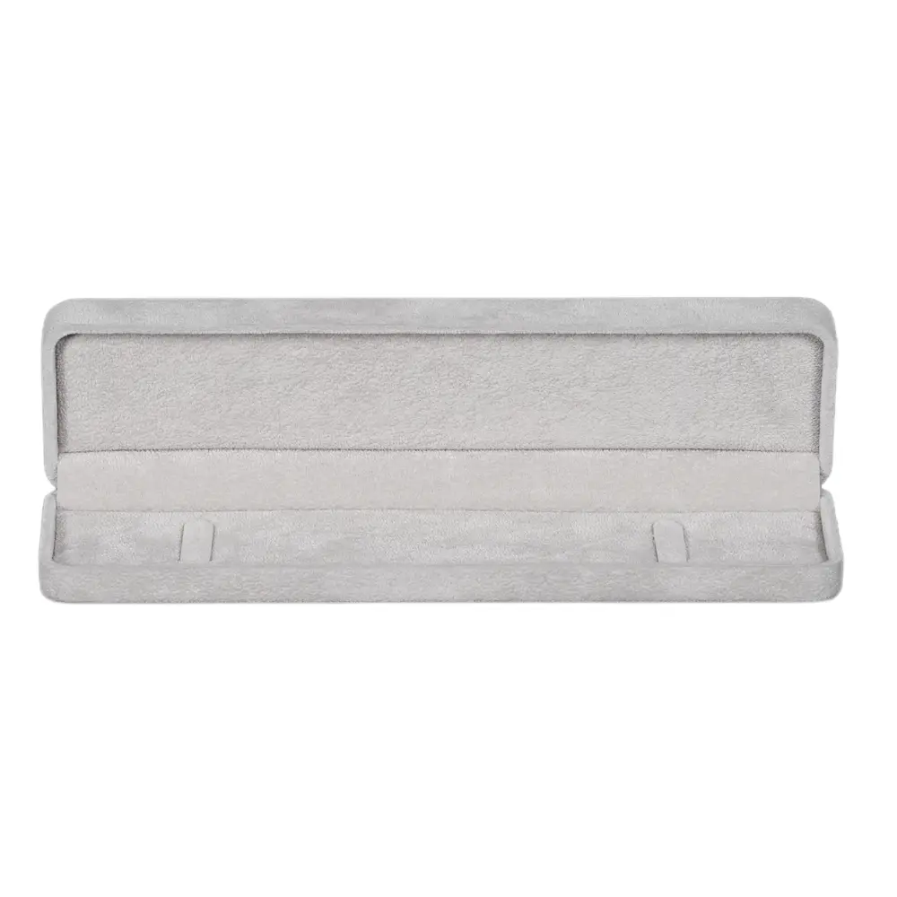 bracelet box velvet grey open front view BXB81GR