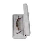 bracelet box velvet grey side view with bracelet BXB81GR