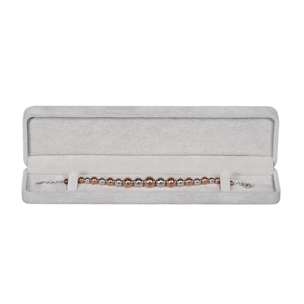 bracelet box velvet grey top view with bracelet BXB81RB