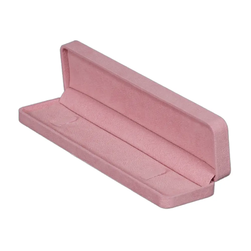 bracelet-box-velvet-pink-open-angle-view-BXB81PI bracelet box velvet pink open angle view BXB81PI