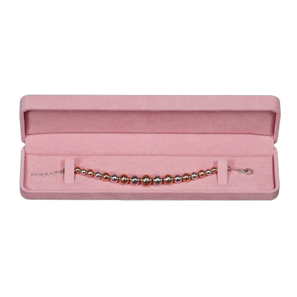 bracelet-box-velvet-pink-open-top-view-with-bracelet-BXB81PI bracelet box velvet pink open top view with bracelet BXB81PI