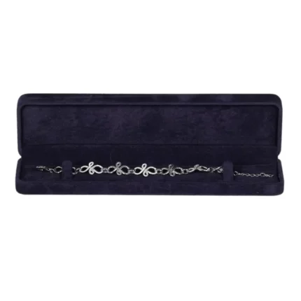 bracelet box velvet royal blue front view with bracelet BXB81RB