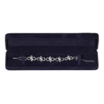bracelet box velvet royal blue open top view with bracelet BXB81RB