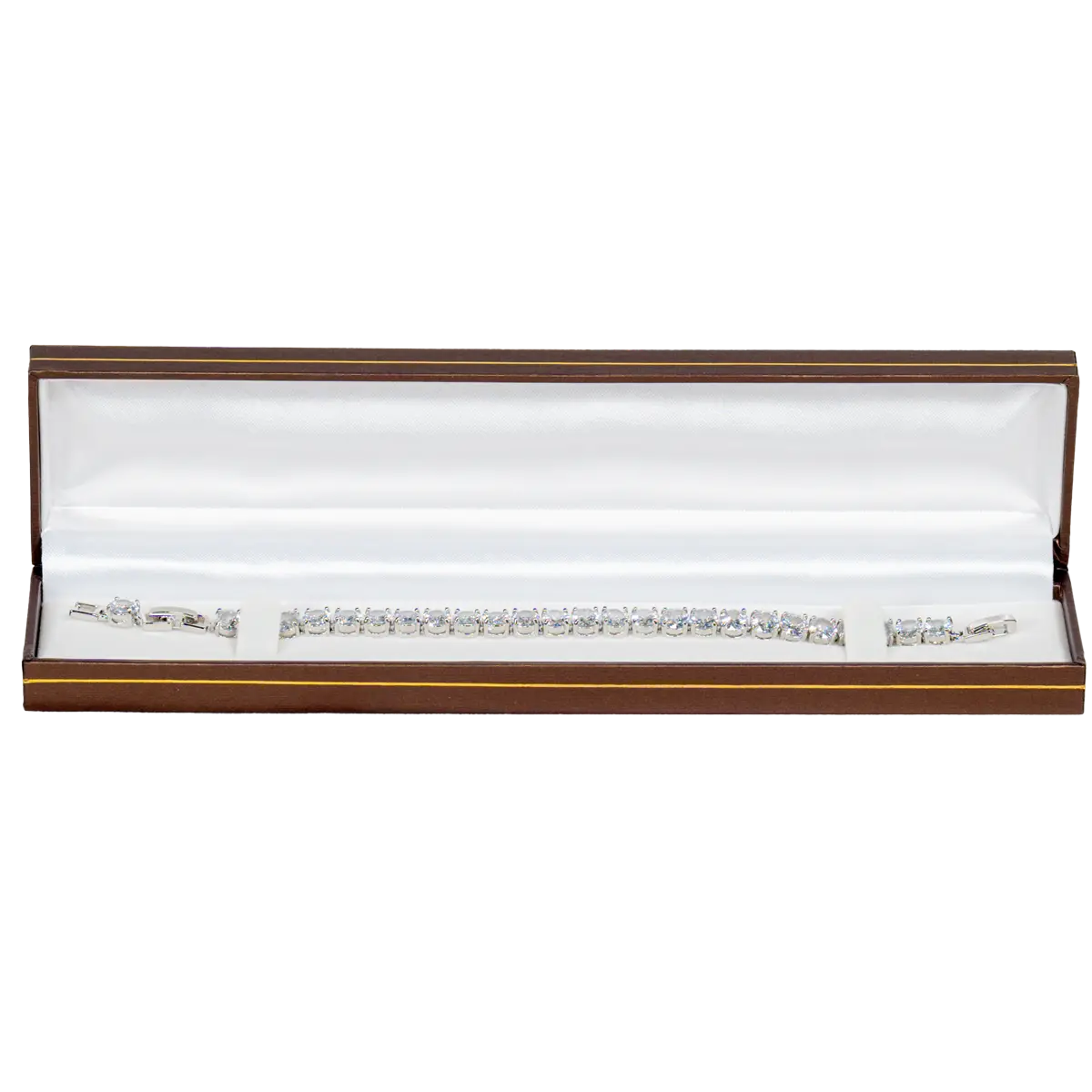 bracelet gift box brown bracelet jewellery box- display with bracelet front
