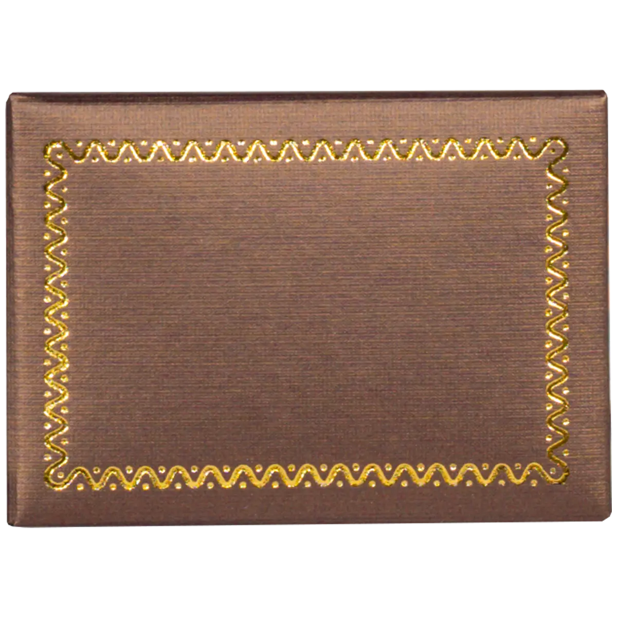 double ring box brown leather look paper couple ring box - top