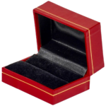 double ring box ring leather look paper couple ring box - open side
