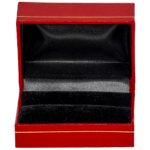 double ring box ring leather look paper couple ring box - open front